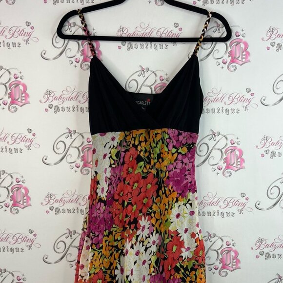 Scarlett dress flowers braided straps Black and Multicolor Floral Maxi Dress - Picture 2 of 13